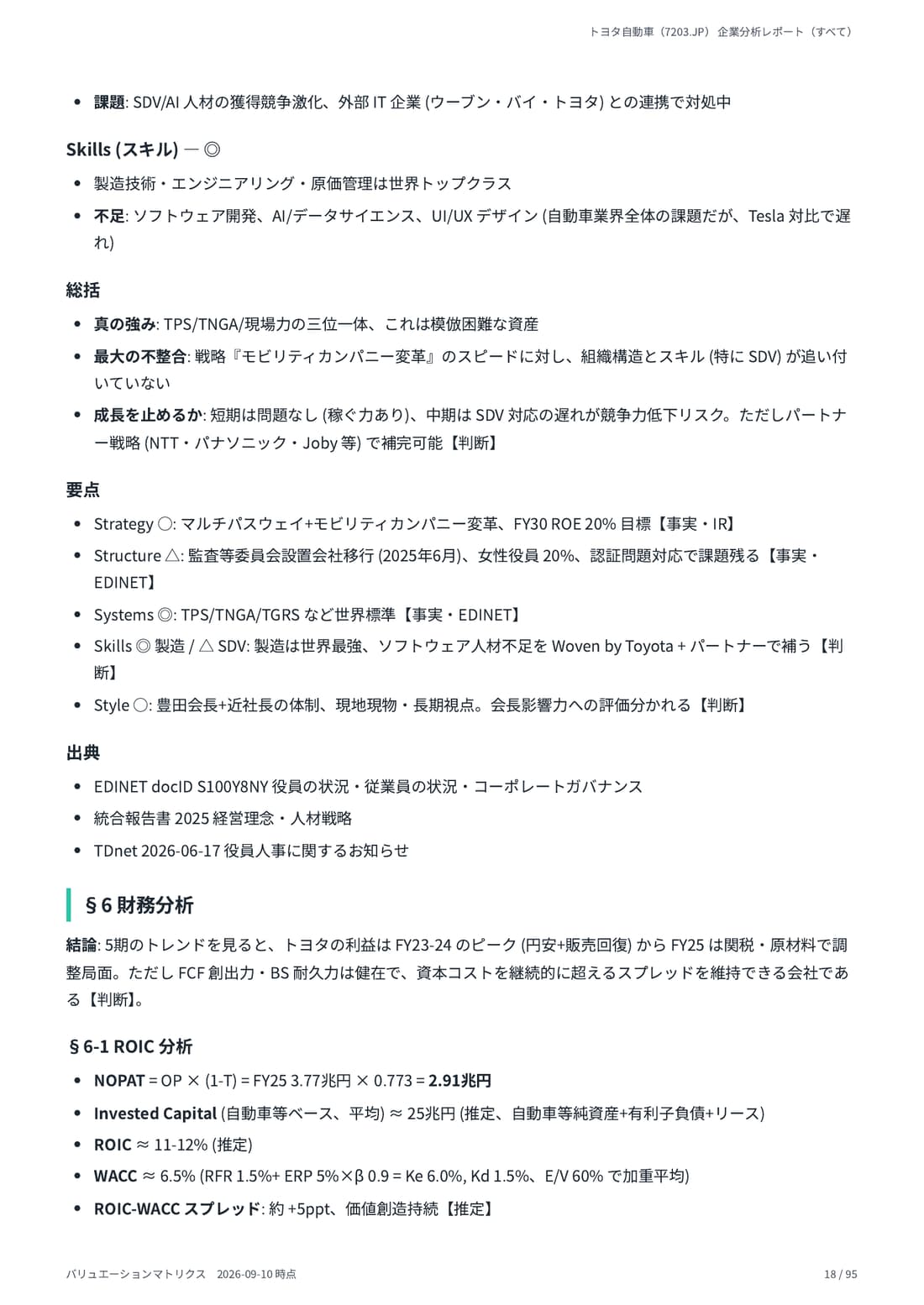 DCF Valuation（戦略オプション付） 18 ページ目