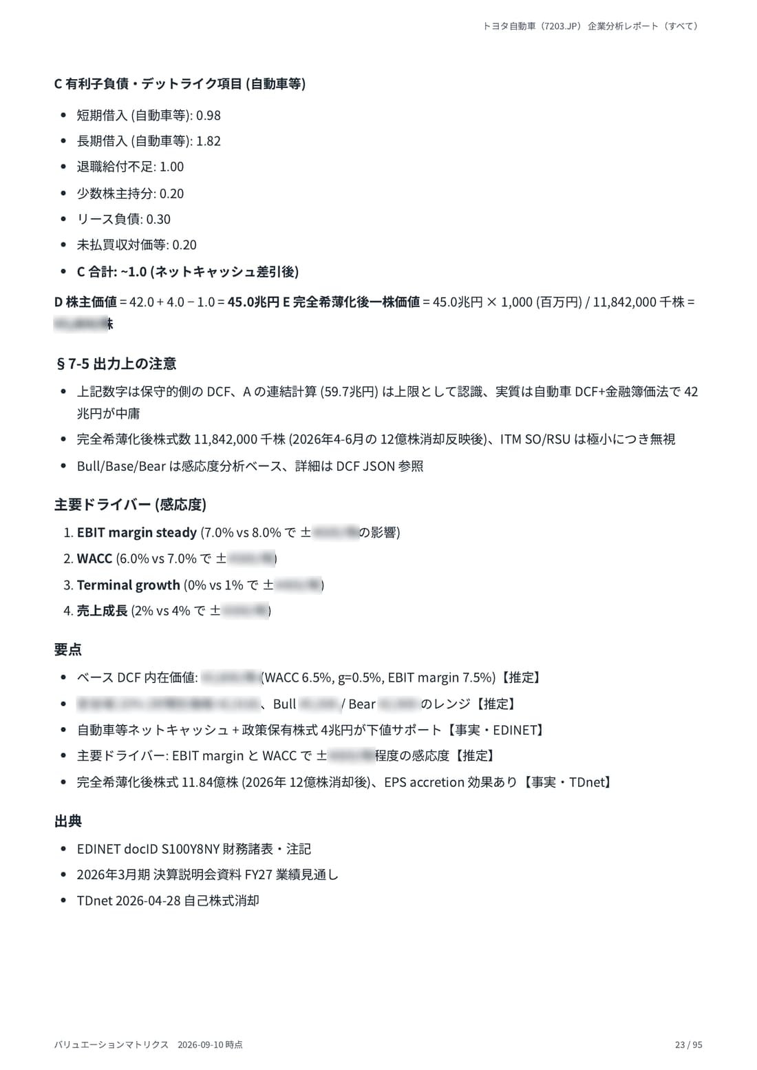 DCF Valuation（戦略オプション付） 23 ページ目