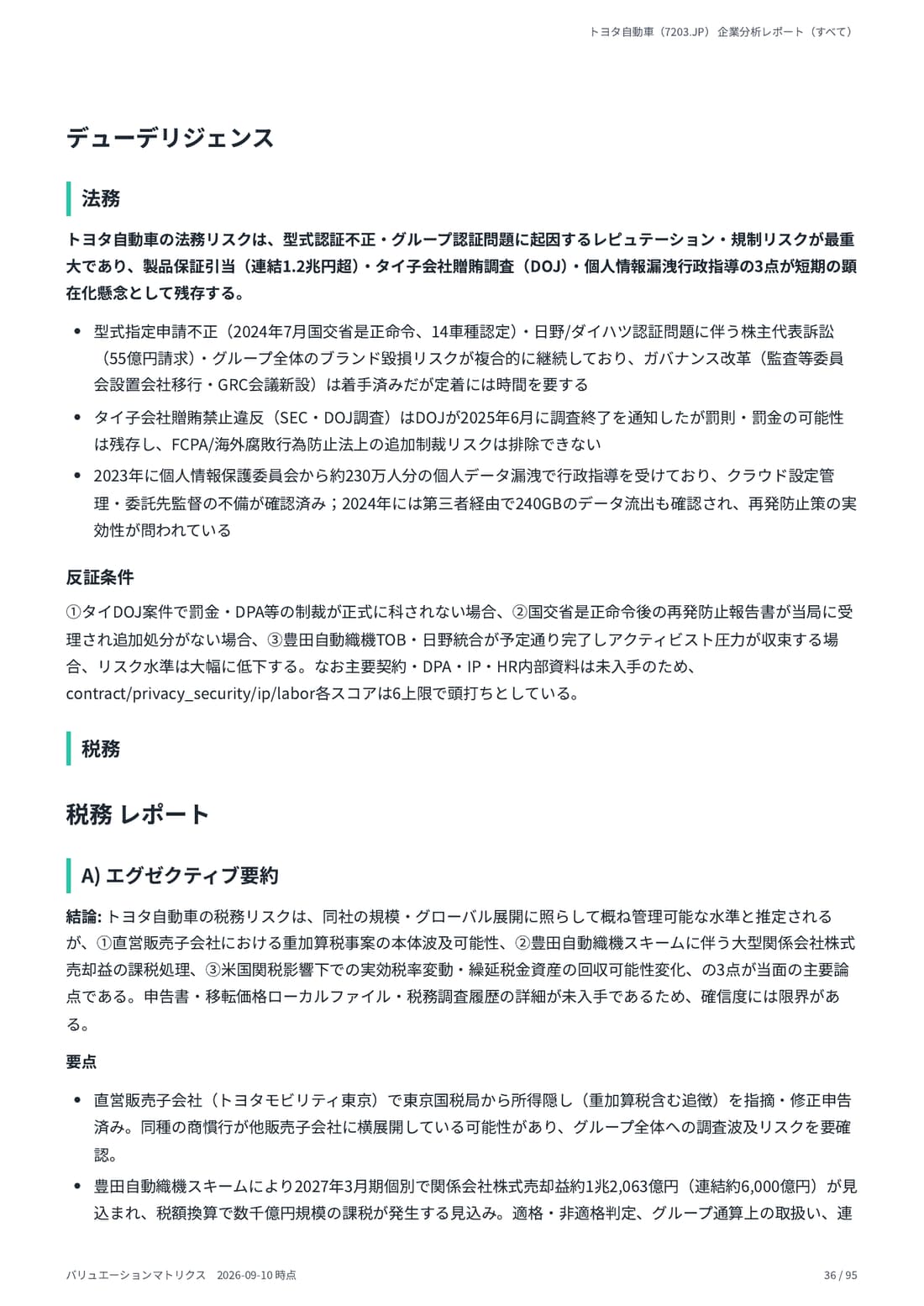 デューデリジェンス 36 ページ目